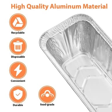 Whaleme 50-Pack 5017 Griddle Grease Cup Liners Aluminum Foil Drip Pan Grease Catcher Cup Liner for Griddle 17, 22, 28, 36 Inch Griddle, Disposable Grill Grease Trays - Image 6