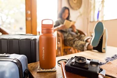 LifeStraw Go Series — Insulated Stainless Steel Water Filter Bottle for Travel and Everyday Use Removes Bacteria, Parasites and Microplastics, Improves Taste, 1L Aegan Sea - Image 6