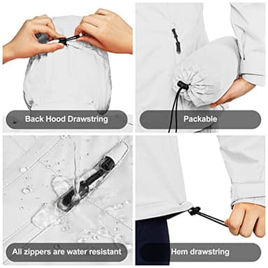 33,000ft Packable Rain Jacket Women Lightweight Waterproof Raincoat with Hood Cycling Bike Jacket Windbreaker - Image 5
