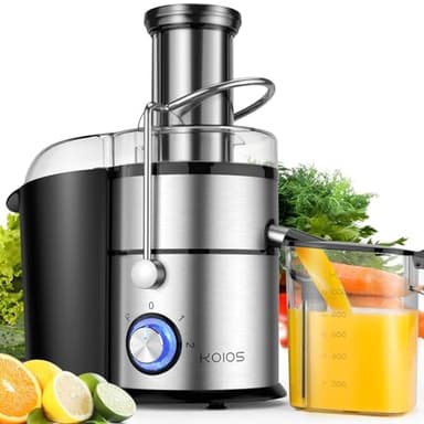 1300W KOIOS Centrifugal Juicer Machines, Juice Extractor with Extra Large 3inch Feed Chute, Full Copper Motor, Titanium-Plated Filter, High Juice Yield, 3 Speeds Mode,Easy to Clean with Brush,BPA-Free - Image 1