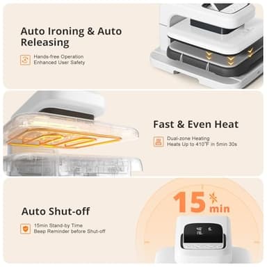HTVRONT Auto Heat Press 2 - Heat Press Machine for T Shirts with Adjustable Pressure & Higher Heating Height, Heats Up Fast & Evenly Heat Press 15x15 for HTV, Sublimation, Heat Transfer Projects - Image 4