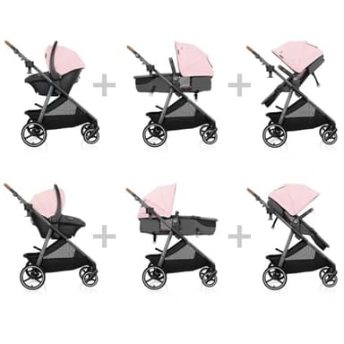 Evenflo Shyft Intuiti Travel System with Revolve180 LiteMax NXT Rotational Infant Car Seat (Amaranth Pink) - Image 11