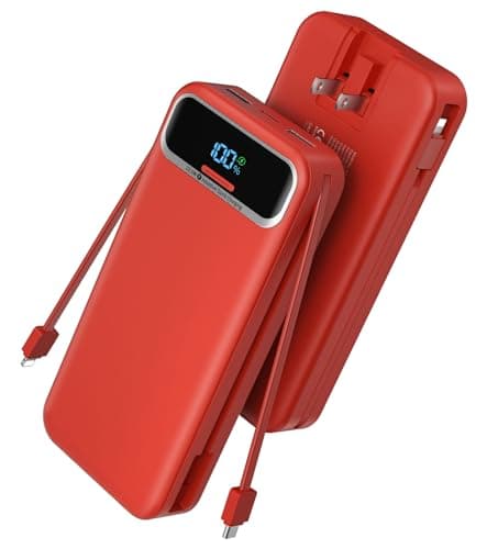 Portable Charger Power Bank with Built in Cables and AC Wall Plug,PD20W&SCP22.5W USB-C Super Fast Charging,20000mAh Travel Phone Charging,LED Display Battery Pack Compatible All iPhone Samsung etc - Image 1