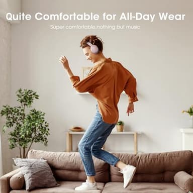 DOQAUS Upgrade Bluetooth Headphones Over Ear, 90H Playtime BT 5.3 Wireless Headphone EQ Modes, Built-in HD Mic, HiFi Stereo Sound, Deep Bass, Memory Foam Cups for Phone/PC&Travel/Gym/Workout - Image 5