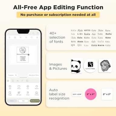 SUPVAN T50M Pro Bluetooth Label Maker Machine with Tape, Wide Waterproof Label, Versatile App with 40 Fonts and 650+ Icons, Inkless Labeler for Home, Kitchen, School, Office Organization, Black - Image 3