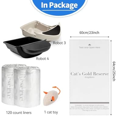 120 Pack Litter Box Robot 3 4 Waste Bags, Self Cleaning Cat Litter Box Robot Waste Liner Bags Replacement, Heavy Duty 9-11 Gallons of Capacity - Image 8