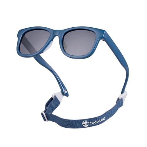 COCOSAND Flexible Polarized Baby Sunglasses with Strap Soft Silicone Nose Pad UV Protection for Infant Toddler Boys Grils Age 0-24 Months - Image 1