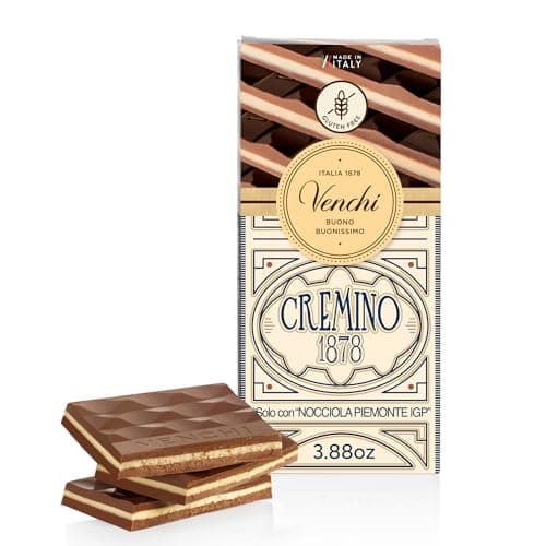 Venchi - Cremino 1878 Chocolate Bar with Almond Gianduja and Hazelnuts, 3.88oz - Gluten Free - Image 1