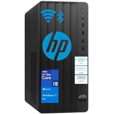 HP Desktop Computer Business Tower PC, Intel 6-Core i5-12500 (Beat i7-11700), 64GB DDR4 RAM, 1TB PCIe SSD, WiFi, Bluetooth, RJ-45, UHD Graphics 770, HDMI, VGA, Keyboard and Mouse, Windows 11 Pro - Image 1
