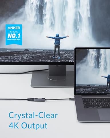 Anker USB C to HDMI Adapter (4K@60Hz), 310 USB-C Adapter (4K HDMI), for MacBook Pro, MacBook Air, iPad Pro, Pixelbook, XPS, Galaxy, and More(Compatible with Thunderbolt 3 Ports) - Image 2