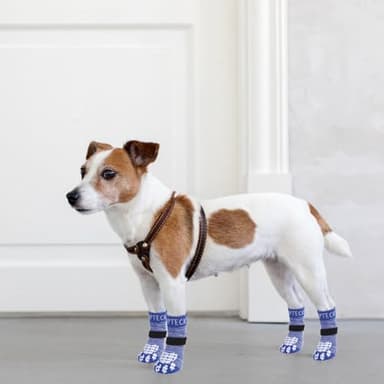 PUPTECK Anti-Slip Dog Socks with Double Sides Grips for Small Medium Large Dogs Hardwood Floors Prevents Licking, Dog Shoes for Hot Pavement Traction Control for Senior Dogs, Royal Blue, L - Image 9