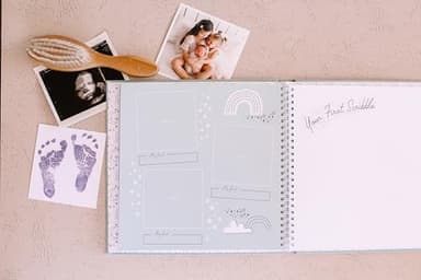 Lucy Darling Baby Memory Book – Celestial Skies | Luxury Baby First Year Book & Photo Album | Gender Neutral Keepsake Journal for Milestones, Memories & Photos | Thoughtful Pregnancy Gift - Image 2