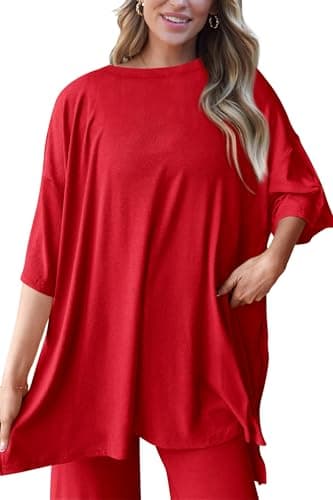 PRETTYGARDEN Two Piece Sets For Women Summer Fashion Lounge Matching Set 2025 Travel Vacation Airport Outfits Clothing (Red,Large) - Image 7