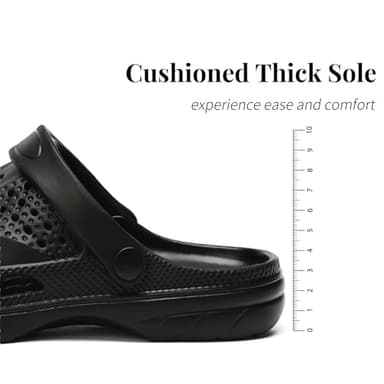 SOSOWHLTE Womens Mens Garden Clogs Shoes with Arch Support Unisex Comfort Slip-on Slippers Sandals Black Size 12-12.5 Female,11-11.5 Male - Image 6