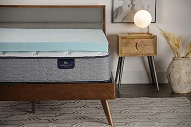 Serta ThermaGel Cooling, Pressure-Relieving Memory Foam Mattress Topper, 3 Inch, King,Blue - Image 5