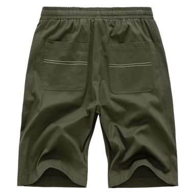 AKuVoL Men's Hiking Cargo Shorts Drawstring Shorts with Multiple Pockets Golf Camping Outdoor Summer Beach Shorts Army Green US 42 - Image 5