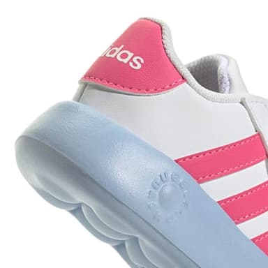 adidas Kids Grand Court 2.0 Sneaker, White/Pulse Magenta/Blue, 9 US Unisex Toddler - Image 8