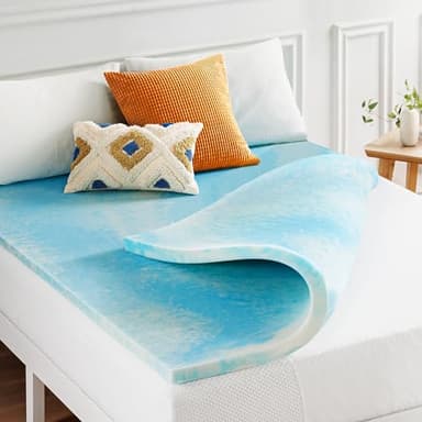 Best Price Mattress 2 Inch Swirl Gel AeroBreeze Cooling Air Flow Memory Foam Mattress Topper, Dorm Essentials, Twin - Image 1