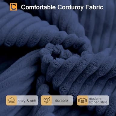 COMAX Futon Sofa Bed, 4-in-1 Floor Foldable Sofa Couch Bed Queen with L-Shaped Armrests, Convertible Folding Chair Bed Sleeper Mattress Fold Out Comfy Lounge for Living Room Bedroom, Dark Navy Blue - Image 7