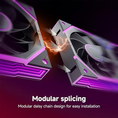 AsiaHorse Nyota Ultra 120mm PC Case Fan - Space-Inspired Design (Infinity Mirror + RGB Ring), 9 Blades 58.5 CFM, Modular Build, Ultra-Quiet Silicone Pads, PWM Control-Quiet Hydro Bearing - Image 2