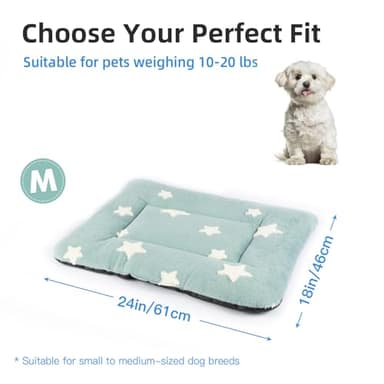 Mora Pets Dog Crate Pad Kennel Bed Crate Mat for Small Dogs Washable Cute Star Pet Bed for Dog Cage Ultra Soft Flat Puppy Cat Kitten Pillow Cushion for Sleeping Anti-Slip Blue 24 x 18 - Image 6