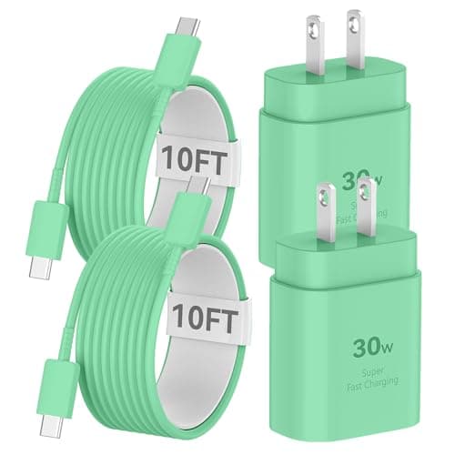 Phone 17 16 15 Charger Fast Charging, 30W USB C Charger Block with 10FT Long C Chargers Cord Cable for Phone17 16 15 Pro Max/16 15 Pro/16 15 Plus/17/16/15, iPad-Green - Image 1