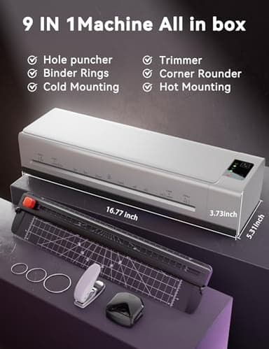 A3 Laminator Machine,Thermal Laminator Hot & Cold with Fast Warm Technology for Home,Office or School Supplies,Titanium White - Image 2