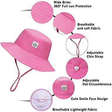 Infant Bucket Hat Toddler Sun Hat Girls Age 2-4 Years 1Pack - Image 2