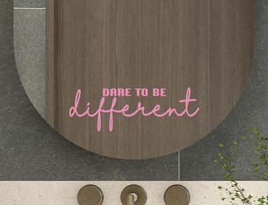 ZLKAPTDare to Be Different - Inspirational Vinyl Decal Wall Art Sticker (10x3.5 Inches) for Mirrors, Walls, and Morel (Pink) - Image 4