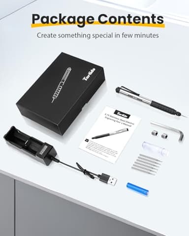 Tarlido Engraving Pen, USB Rechargeable Cordless Rotary Tools, Professional Mini Carving Machines Portable DIY Engraver Machine for Metal to Wooden, Glass, Jewelry-Black - Image 7