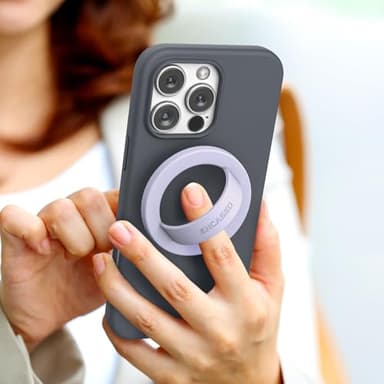 Encased Magnetic Phone Grip Holder (Compatible with MagSafe) Thin Silicone Finger Loop Ring for iPhone (Periwinkle) - Image 2