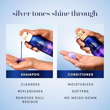 Hair Biology Biotin-Infused Purple Shampoo and Conditioner Set for Grey Hair, Anti-Brassiness, Moisturizing, Color-Safe, Silver & Glowing, Corrects Yellow Tones, 12.8 Fl Oz Each, 2 Pack - Image 7