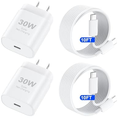 iPhone 17 16 Pro Max Charger Fast Charging Block, 30W iPhone 17/16 Pro Max USB C Fast Charger with 10 FT Type C Fast Charging Long Cable Cord for iPhone 17 Pro Max/17 Pro/17/Air/16 Pro max/16 Pro/15 - Image 1