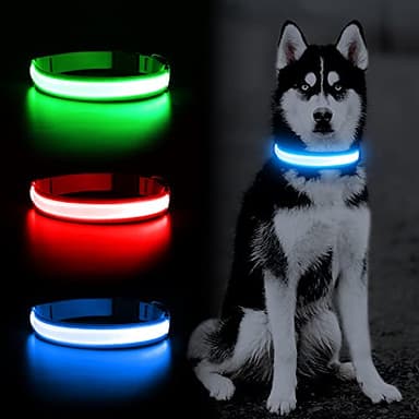 YFbrite Ultra Light Adjustable LED Dog Collar, Light up Dog Collars Rechargeable Glowing in The Dark Collars Visiblity & Safety for Small, Medium, Large Dogs (Blue, Large) - Image 7