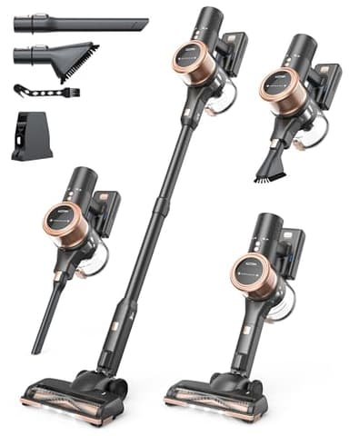 MIUZZY 48kPA Cordless Vacuum Cleaner, 190AW Powerful Suction, Max 60min Runtime, 4000mAh Large Battery, Anti Hair Wrap Stick Vacuum, Vacuum Cleaners for Home, Pet Hair, Hard Floors and Carpets, Cars - Image 1