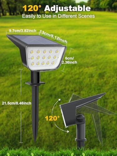 OUGELEE Solar Spot Lights Outdoor, Ultra Bright Solar Garden Lights Warm White, IP68 Waterproof Landscape Spotlights, 800LM 2700K for Yard Garden Wall Driveway, 8 Pack - Image 6