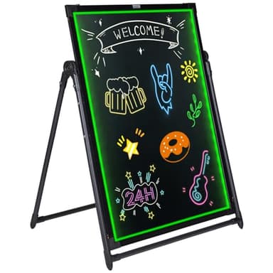 VEVOR 32"x24" LED Message Writing Board, Menu Sign Boards, Illuminated Erasable Lighted Chalkboard, Neon Effect Drawing Panel with 8 Fluorescent Chalk Markers and Remote Control - Image 10