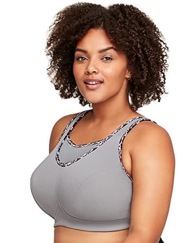 Full Figure Plus Size No-Bounce Camisole Sports Bra Wirefree #1066 - Image 4