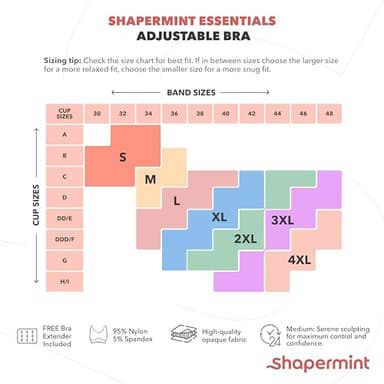 SHAPERMINT Bras for Women No Underwire - Seamless Bras for Women, Wireless Bra, Adjustable Seamless Bra, Plus Sizes White - Image 3