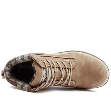 ANJOUFEMME Work Hiking Boots for Women Waterproof - Womens Outdoor Ankle Boots Lightweight Snow Winter Boots for Trekking Walking FNW19-LIGHTBROWN-G-8.5 - Image 4