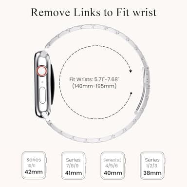 STIROLL Thin Replacement Band Compatible for Apple Watch 38mm 40mm 41mm 42mm(Series 11 10), Stainless Steel Metal Wristband Women Men for iWatch Ultra SE Series 9 8 7 6 5 4 3 2 1, Silver - Image 8