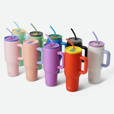 BOTTLE BOTTLE 40 oz Tumbler with Handle and Straw,Stainless Steel Vacuum Travel Mug,Car Cup with Straw, Stainless Steel Vacuum water bottle for Gifts Party Office Coffee (pinklily) - Image 6