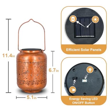 Dragonfly Solar Lanterns Outdoor Waterproof Dragonfly Birthday Gifts for for Women Mom Grandma, Hanging Solar Lights Garden Decoration Outside for Yard, Patio,Pathway Landscape - Image 6