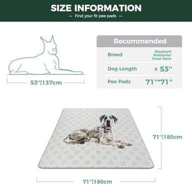 FXW Washable Pee Pads for Dogs, Puppy Pads with Super Absorbent, Specifically Designed for FXW Rollick/Homeplus 32/40/45inch 8 Panels Dog Playpen, 71" Square, Khaki, 1 Pack - Image 3