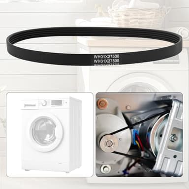 2pcs WH01X27538 Washer Drive Belt Replacement, Compatible with GE Washing Machines Replaces Parts AP6328256 PS12299369 4587903 290D1101P005 (Black) - Image 7