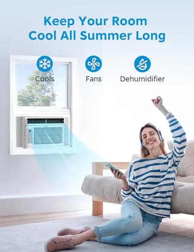 Midea 5,000 BTU EasyCool Window Air Conditioner - Cool up to 150 Sq. Ft. with Easy-to-Use Mechanical Controls and Reusable Filter, Perfect for Small Bedroom, Living Room, Home Office - Image 3