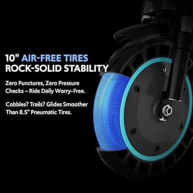 Electric Scooter for Adults, Foldable E-Scooter with Dual Suspension & Front/Rear Turn Signal Lights, 650W Motor, 36V 18AH Battery, Up to 25 Miles Range & 22 MPH, 10" Large Honeycomb Solid Tires - Image 7