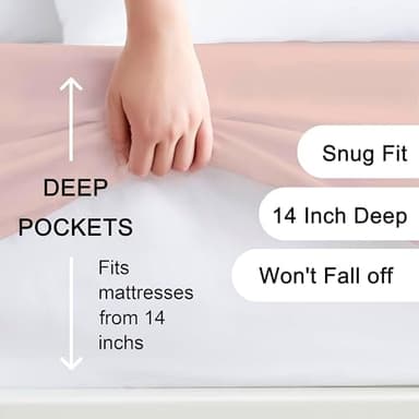 Hotella 2PC California King Fitted Sheet Only,72x84inch,100% Microfiber Ultra Soft Hotel Quality Bottom Sheet,14" Deep Pocket,Wrinkle and Fade Resistant,Pink - Image 3