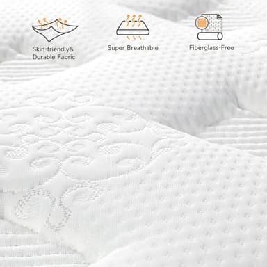 Vesgantti Queen Size Mattress, 10 Inch Innerspring Multilayer Hybrid Mattress, Ergonomic Design with Breathable Foam and Pocket Spring, Tight Top Series Medium Firm Feel - Image 3