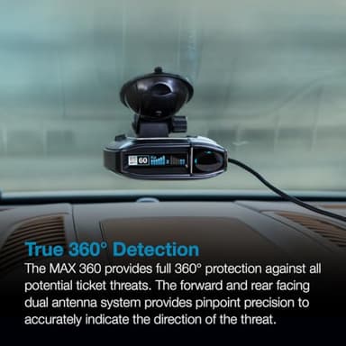 Escort MAX 360 Laser Radar Detector - GPS, Directional Alerts, Dual Antenna Front and Rear, Bluetooth Connectivity, Voice Alerts, OLED Display, Apple CarPlay and Android Auto Compatible - Image 2